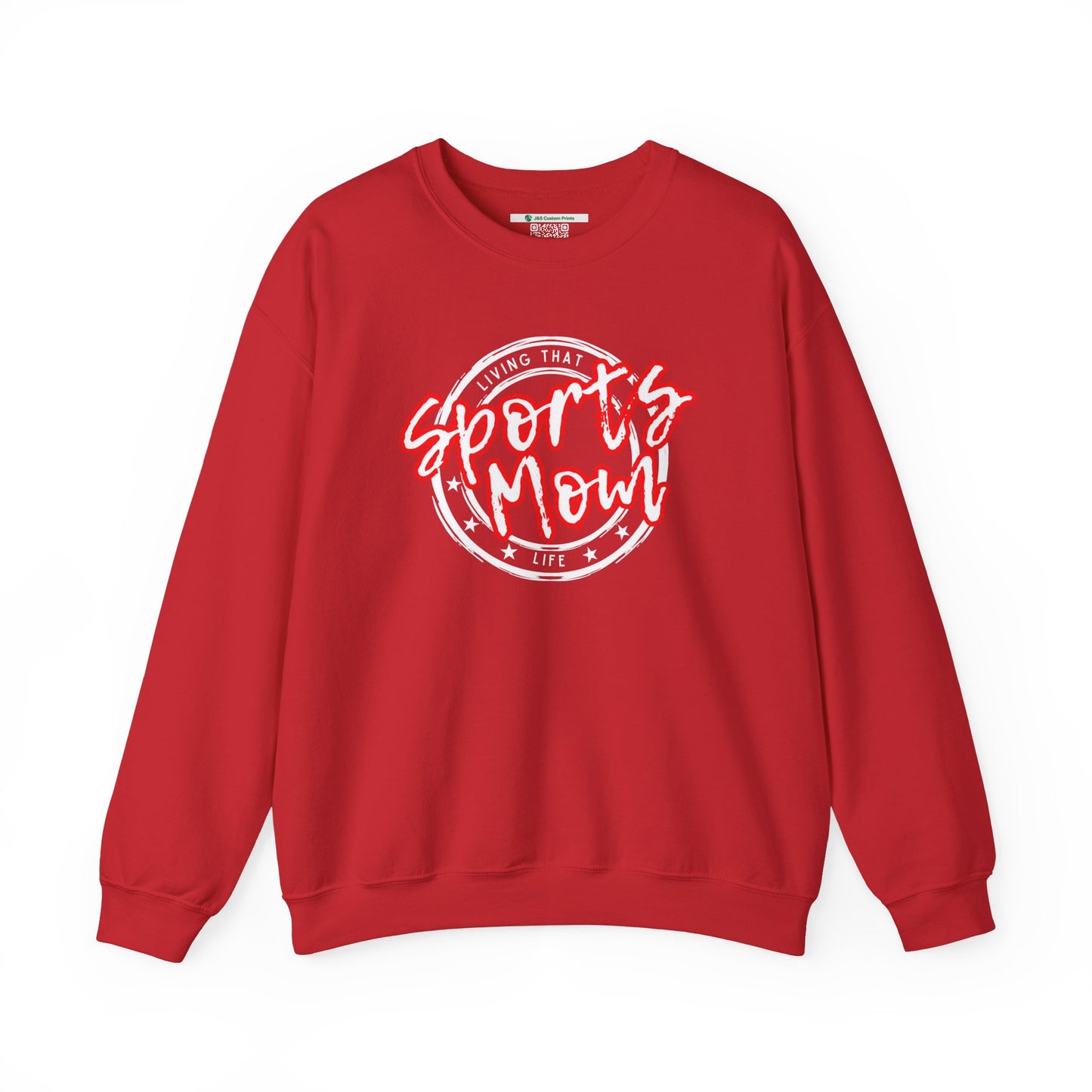 Sports Mom -- Red Font (Adult Unisex Crewneck Sweatshirt)