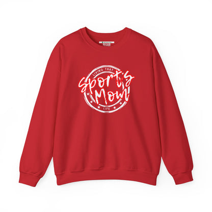 Sports Mom -- Red Font (Adult Unisex Crewneck Sweatshirt)