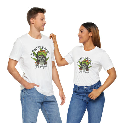 Cannabis -- Don't Panic It's Organic (Adult Unisex Tee)