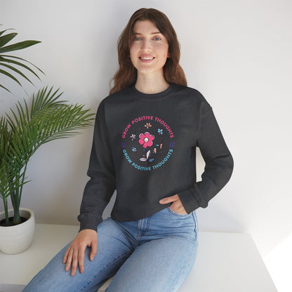 Grow Positive Thoughts Crewneck Sweatshirt - Unisex Heavy Blend