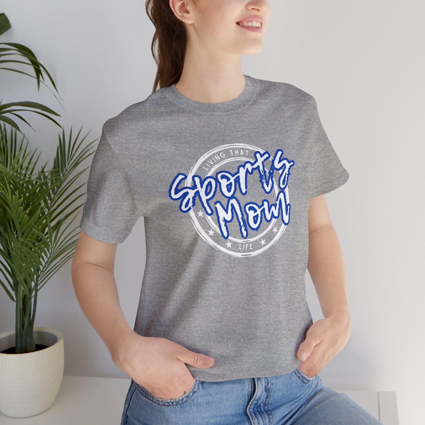 Sports Mom -- Blue Font (Adult Unisex Tee)