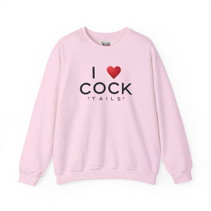I Love Cocktails -- Simple Font (Adult Unisex Crewneck Sweatshirt)