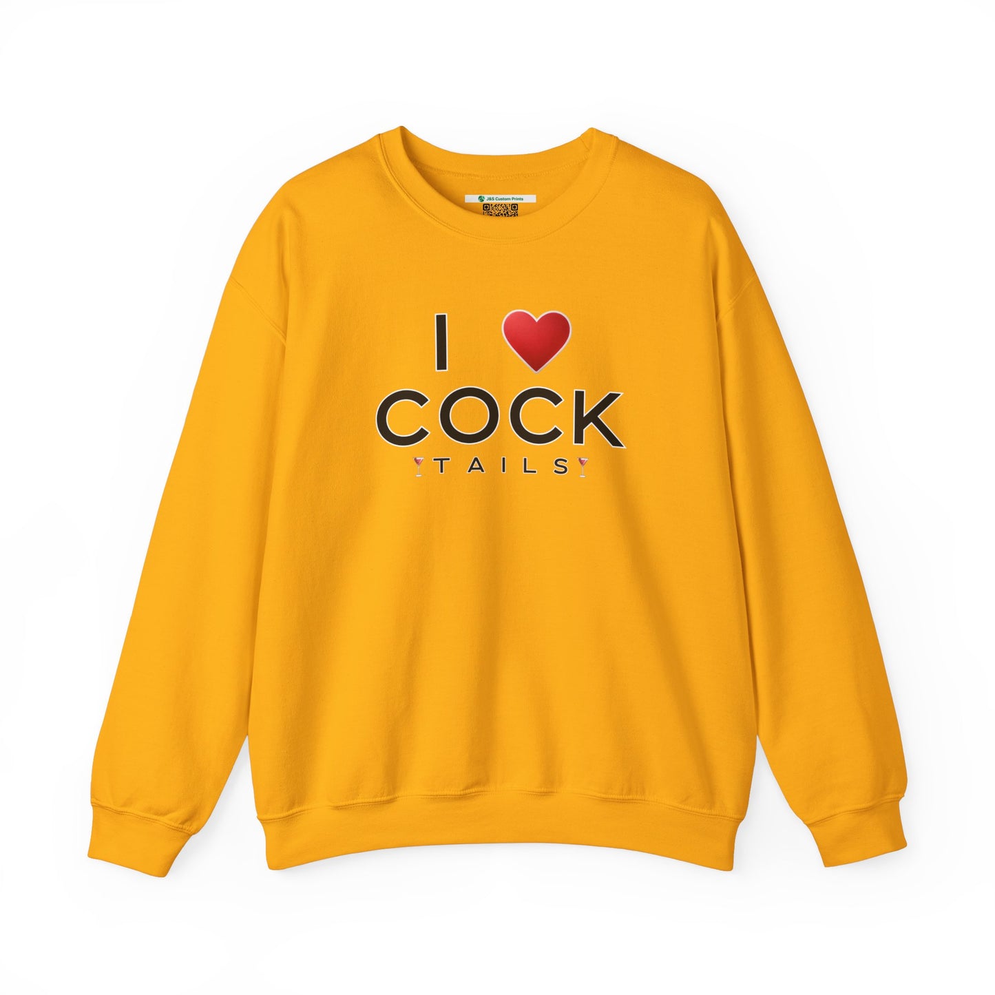 I Love Cocktails -- Simple Font (Adult Unisex Crewneck Sweatshirt)