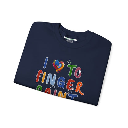 Matching Couple's Set -- I Love to Fingerpaint (Adult Unisex Crewneck Sweatshirt)