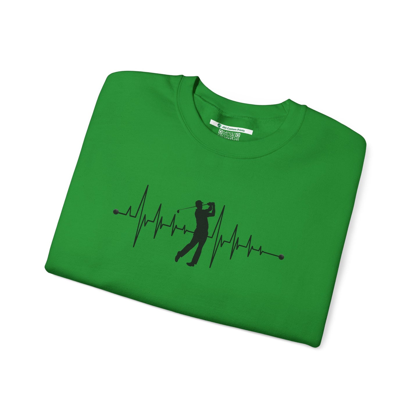 Golf Heartbeat (Adult Unisex Crewneck Sweatshirt)