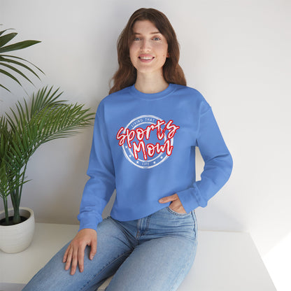 Sports Mom -- Red Font (Adult Unisex Crewneck Sweatshirt)