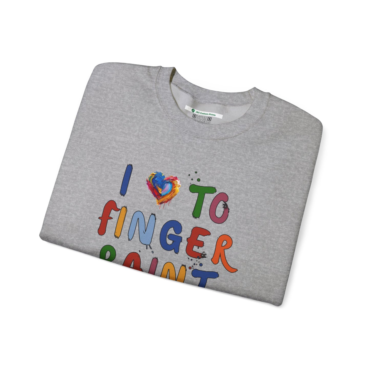 Matching Couple's Set -- I Love to Fingerpaint (Adult Unisex Crewneck Sweatshirt)