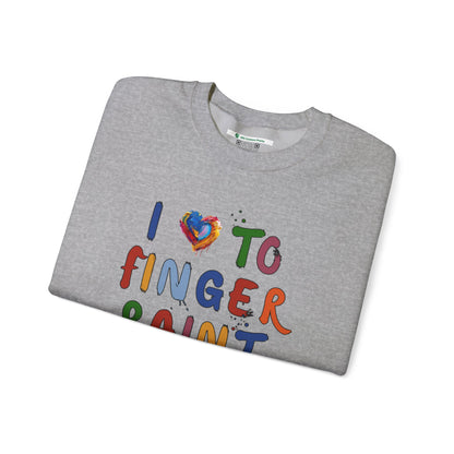 Matching Couple's Set -- I Love to Fingerpaint (Adult Unisex Crewneck Sweatshirt)