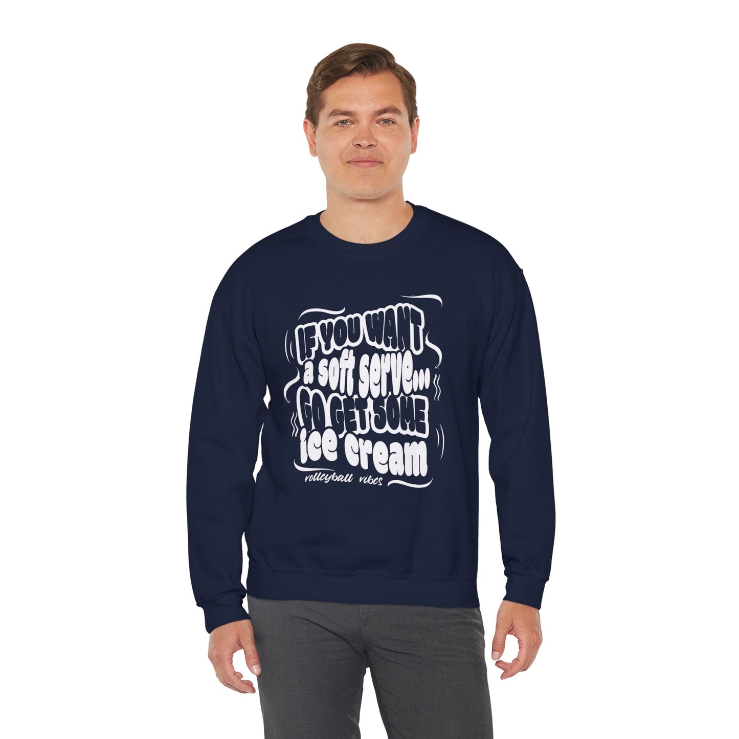 Volleyball Soft Serve (Adult Unisex Crewneck Sweatshirt)