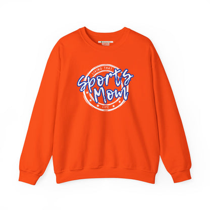 Sports Mom -- Blue Font (Adult Unisex Crewneck Sweatshirt)