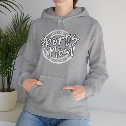 Sports Mom -- Gray Font (Adult Unisex Hooded Sweatshirt)