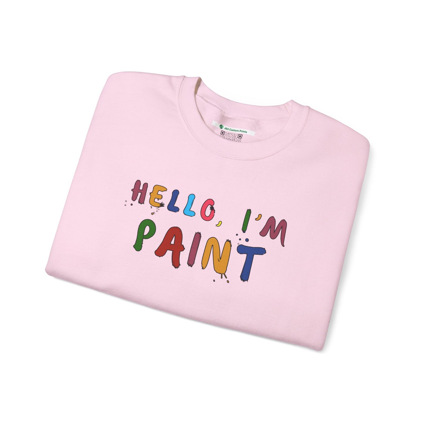 Matching Couple's Set -- Hello, I'm Paint (Adult Unisex Crewneck Sweatshirt)