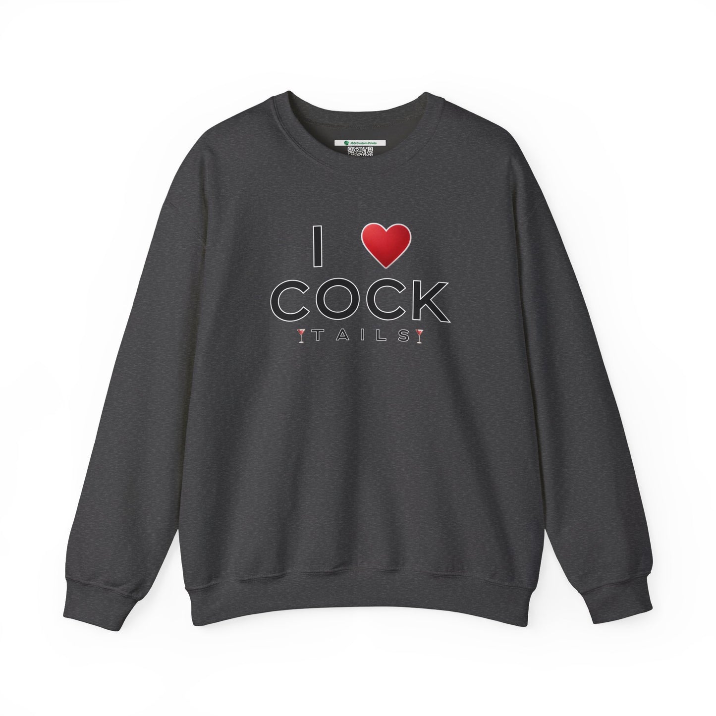 I Love Cocktails -- Simple Font (Adult Unisex Crewneck Sweatshirt)