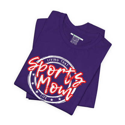 Sports Mom -- Red Font (Adult Unisex Tee)