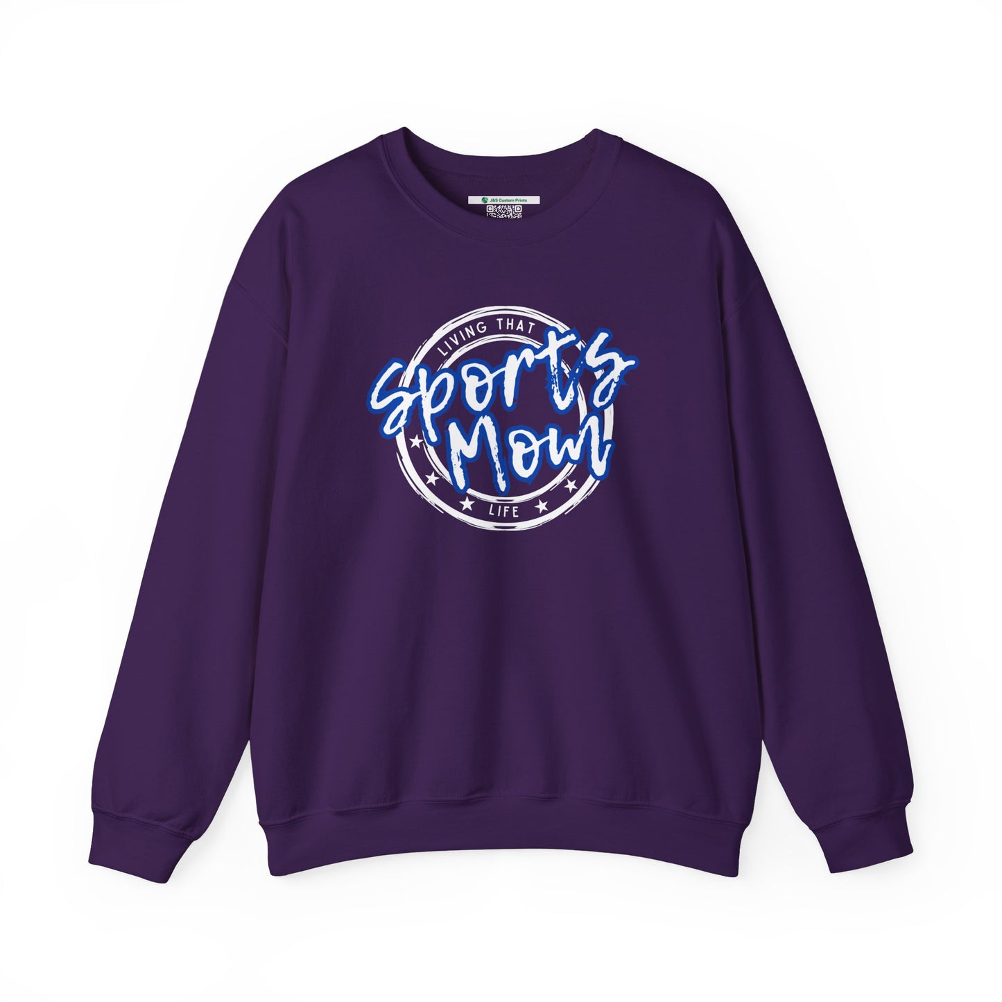 Sports Mom -- Blue Font (Adult Unisex Crewneck Sweatshirt)