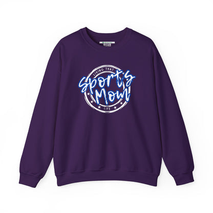 Sports Mom -- Blue Font (Adult Unisex Crewneck Sweatshirt)
