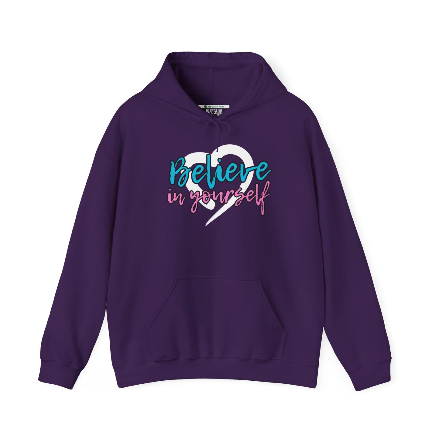 Believe In Yourself -- Blue/Pink (Adult Unisex Hooded Sweatshirt)