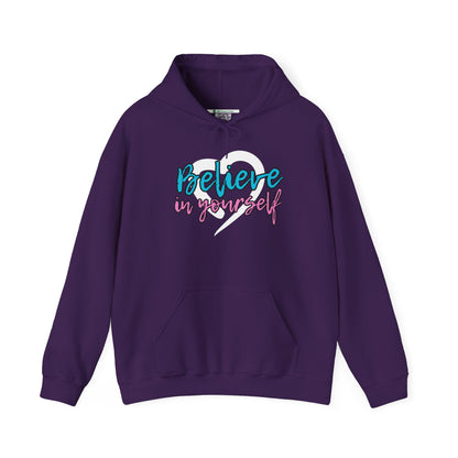 Believe In Yourself -- Blue/Pink (Adult Unisex Hooded Sweatshirt)