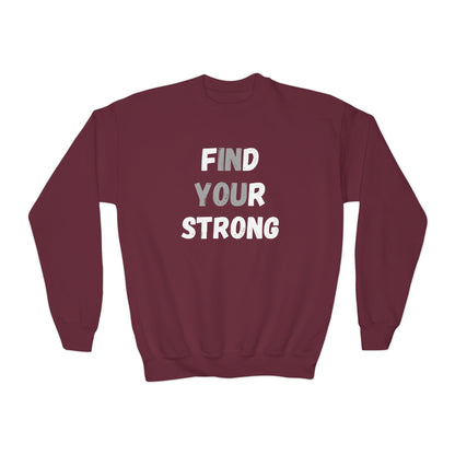 Find Your Strong -- Simple Design (Youth Unisex Crewneck Sweatshirt)