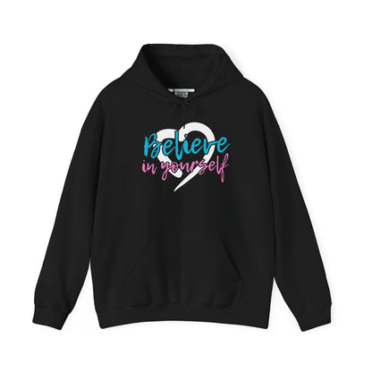 Believe In Yourself -- Blue/Pink (Adult Unisex Hooded Sweatshirt)