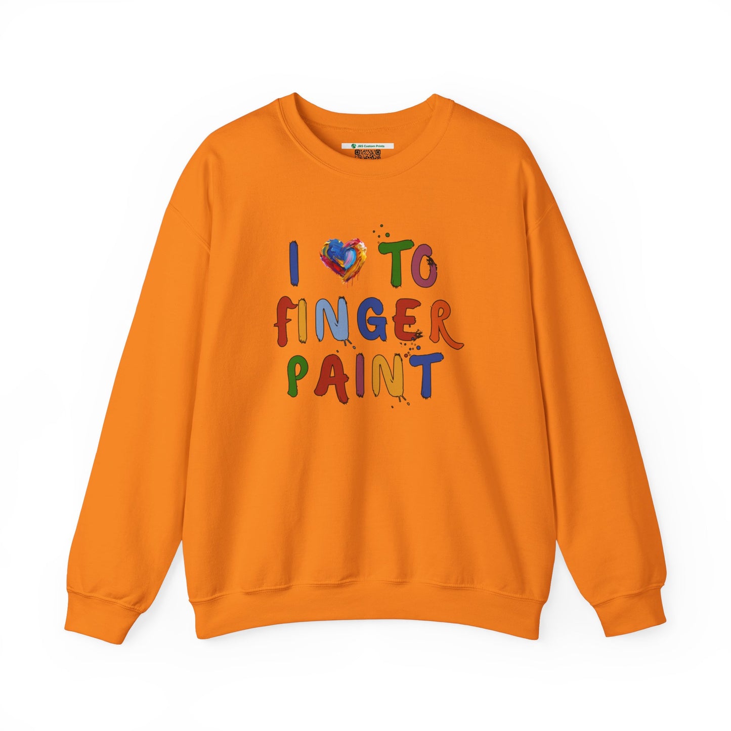 Matching Couple's Set -- I Love to Fingerpaint (Adult Unisex Crewneck Sweatshirt)