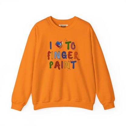 Matching Couple's Set -- I Love to Fingerpaint (Adult Unisex Crewneck Sweatshirt)