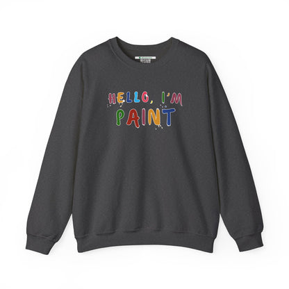Matching Couple's Set -- Hello, I'm Paint (Adult Unisex Crewneck Sweatshirt)