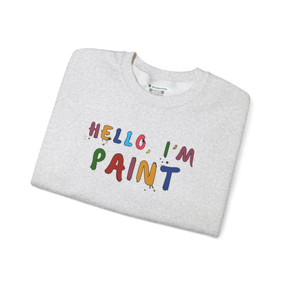 Matching Couple's Set -- Hello, I'm Paint (Adult Unisex Crewneck Sweatshirt)