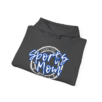 Sports Mom -- Blue Font (Adult Unisex Hooded Sweatshirt)