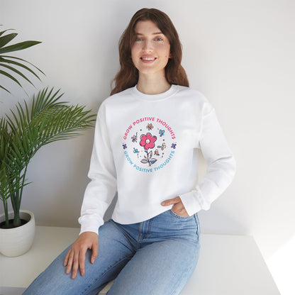Grow Positive Thoughts Crewneck Sweatshirt - Unisex Heavy Blend