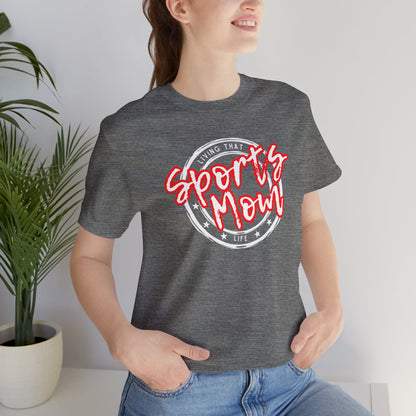 Sports Mom -- Red Font (Adult Unisex Tee)