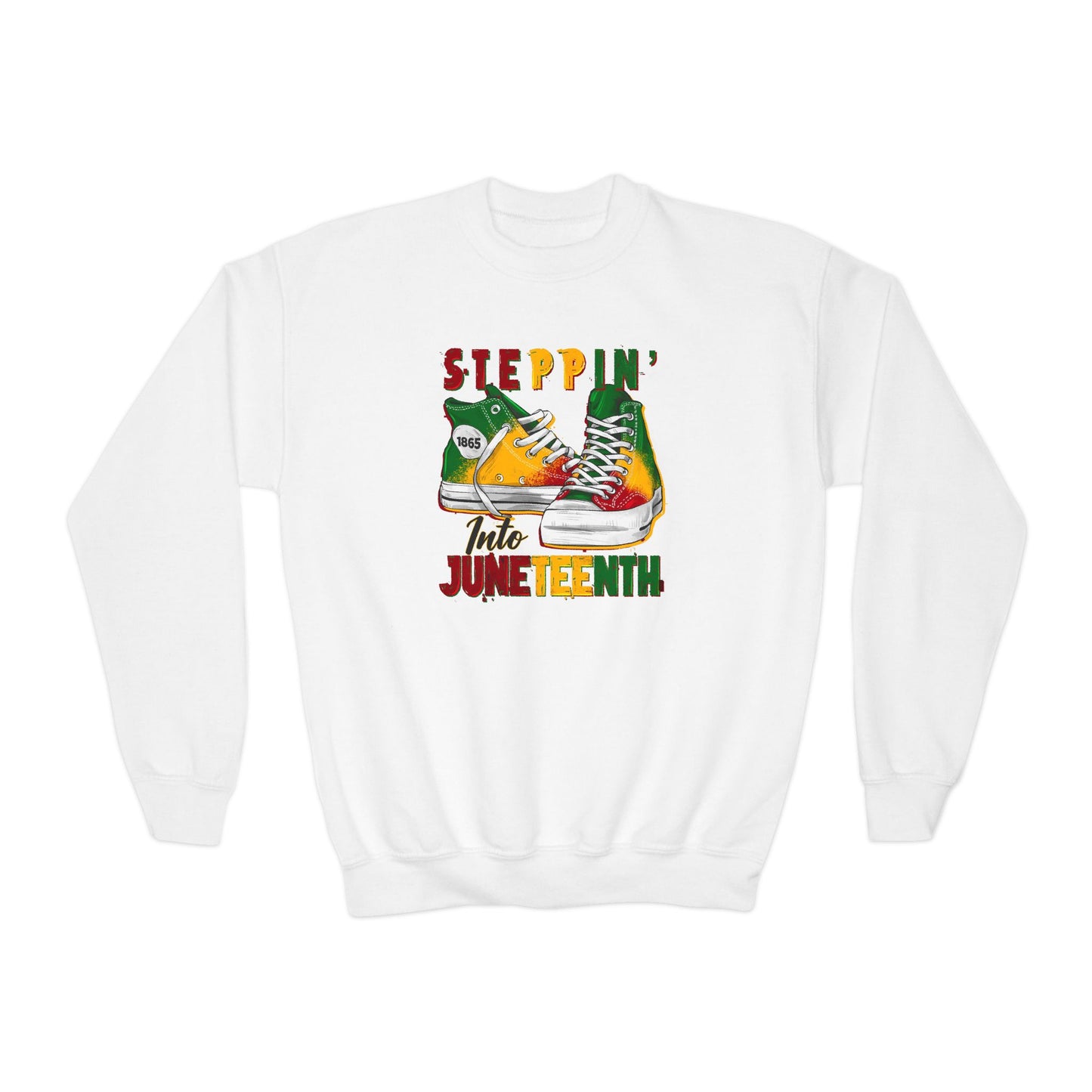Steppin' Into Juneteenth (Youth Unisex Crewneck Sweatshirt)