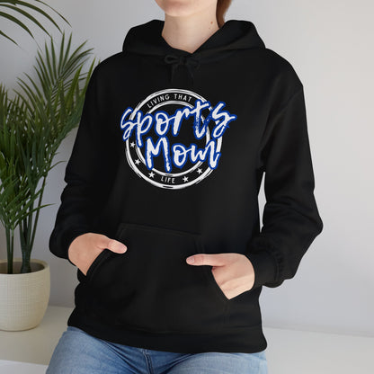Sports Mom -- Blue Font (Adult Unisex Hooded Sweatshirt)