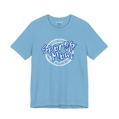 Sports Mom -- Blue Font (Adult Unisex Tee)