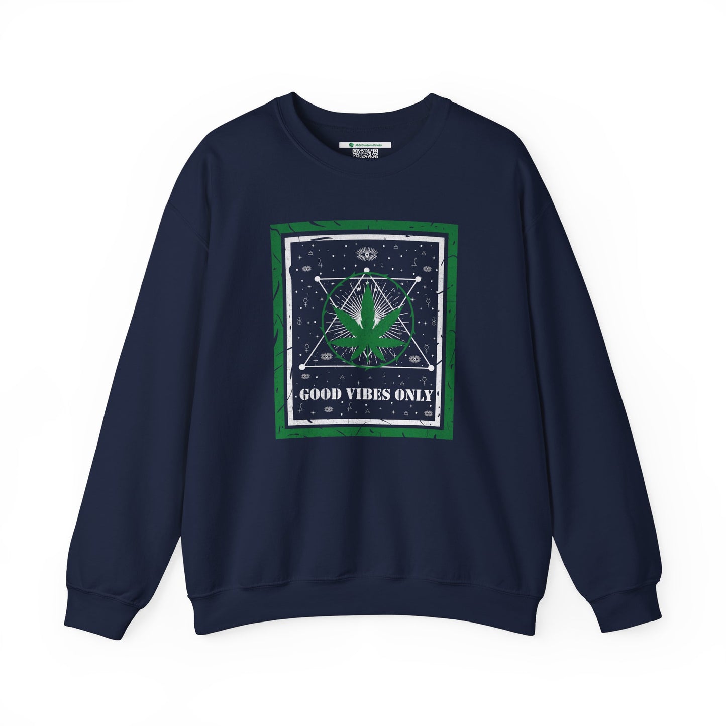 Cannabis -- Good Vibes Only (Adult Unisex Crewneck Sweatshirt)