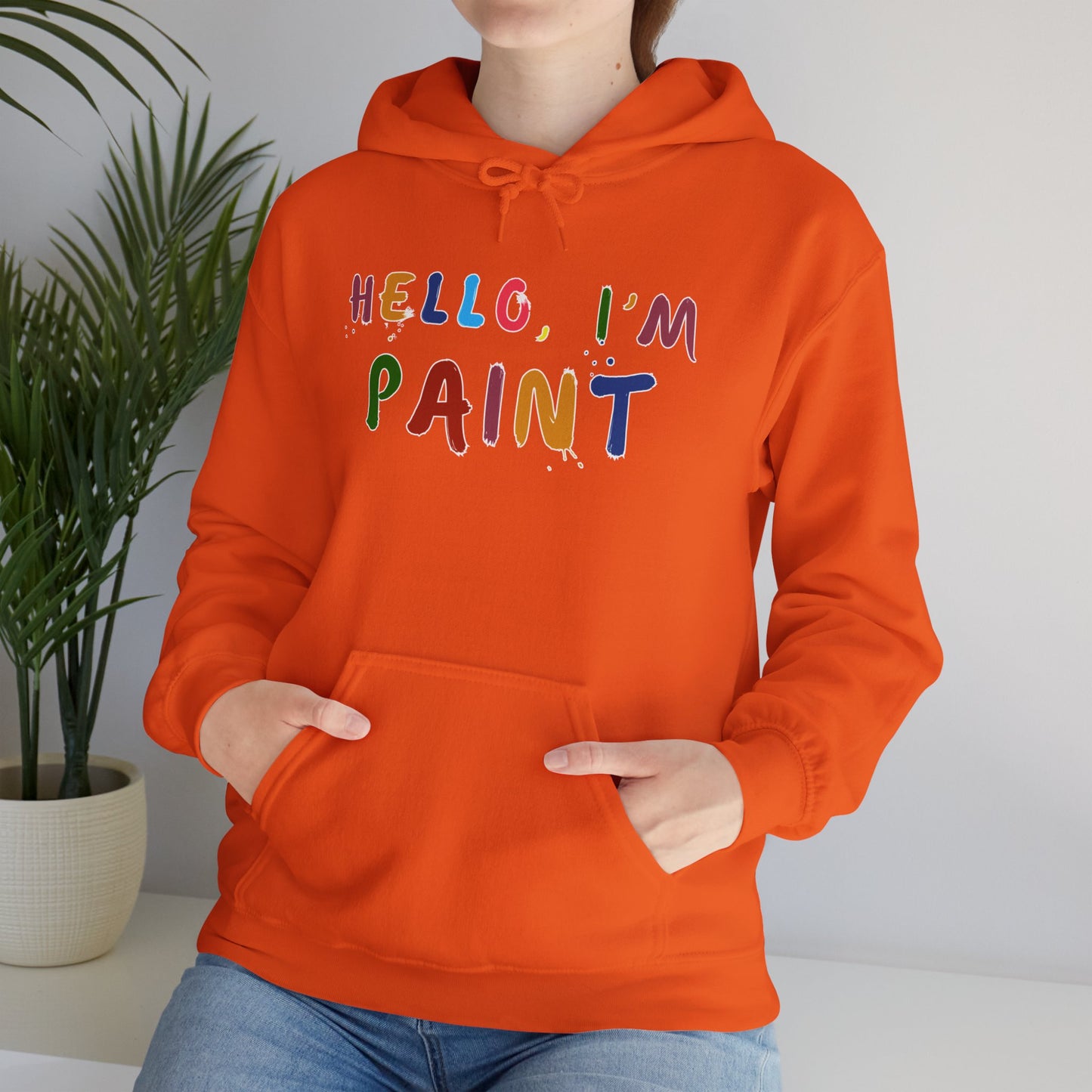 Matching Couple's Set -- Hello, I'm Paint (Adult Unisex Hooded Sweatshirt)