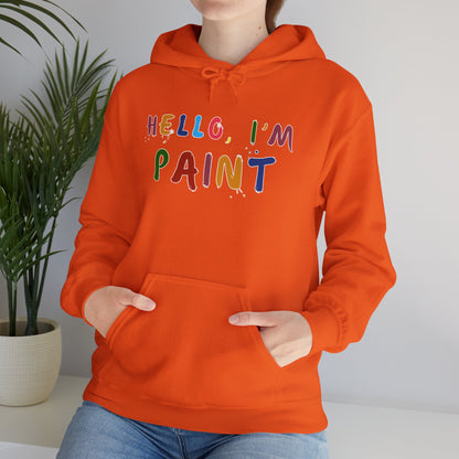 Matching Couple's Set -- Hello, I'm Paint (Adult Unisex Hooded Sweatshirt)