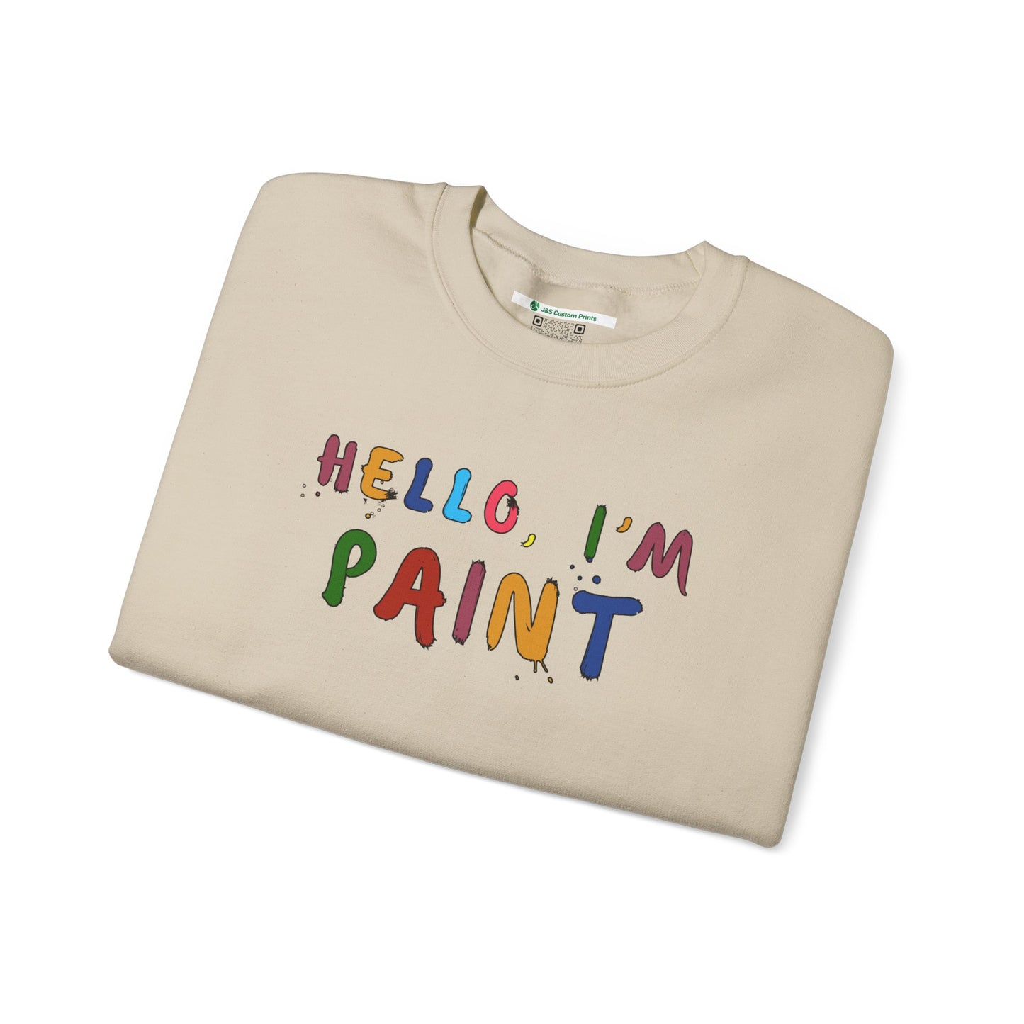 Matching Couple's Set -- Hello, I'm Paint (Adult Unisex Crewneck Sweatshirt)