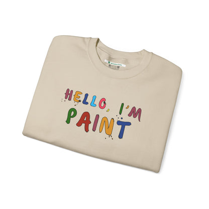 Matching Couple's Set -- Hello, I'm Paint (Adult Unisex Crewneck Sweatshirt)