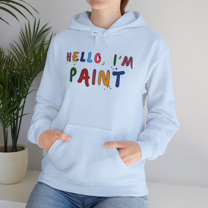 Matching Couple's Set -- Hello, I'm Paint (Adult Unisex Hooded Sweatshirt)