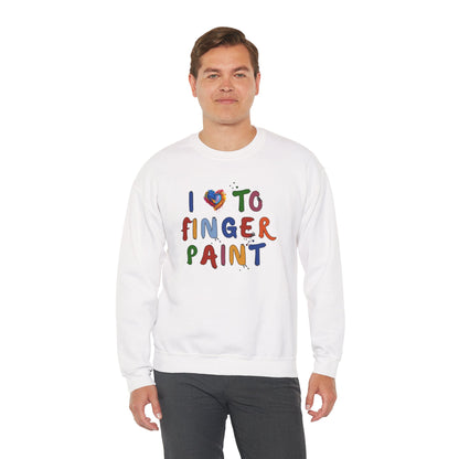 Matching Couple's Set -- I Love to Fingerpaint (Adult Unisex Crewneck Sweatshirt)