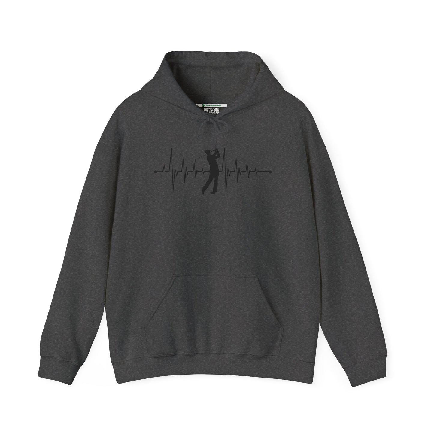 Golf Heartbeat (Adult Unisex Hooded Sweatshirt)