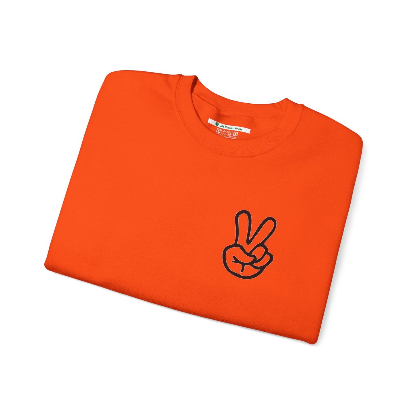 Peace Sign [Sleeve Message] (Adult Unisex Crewneck Sweatshirt)