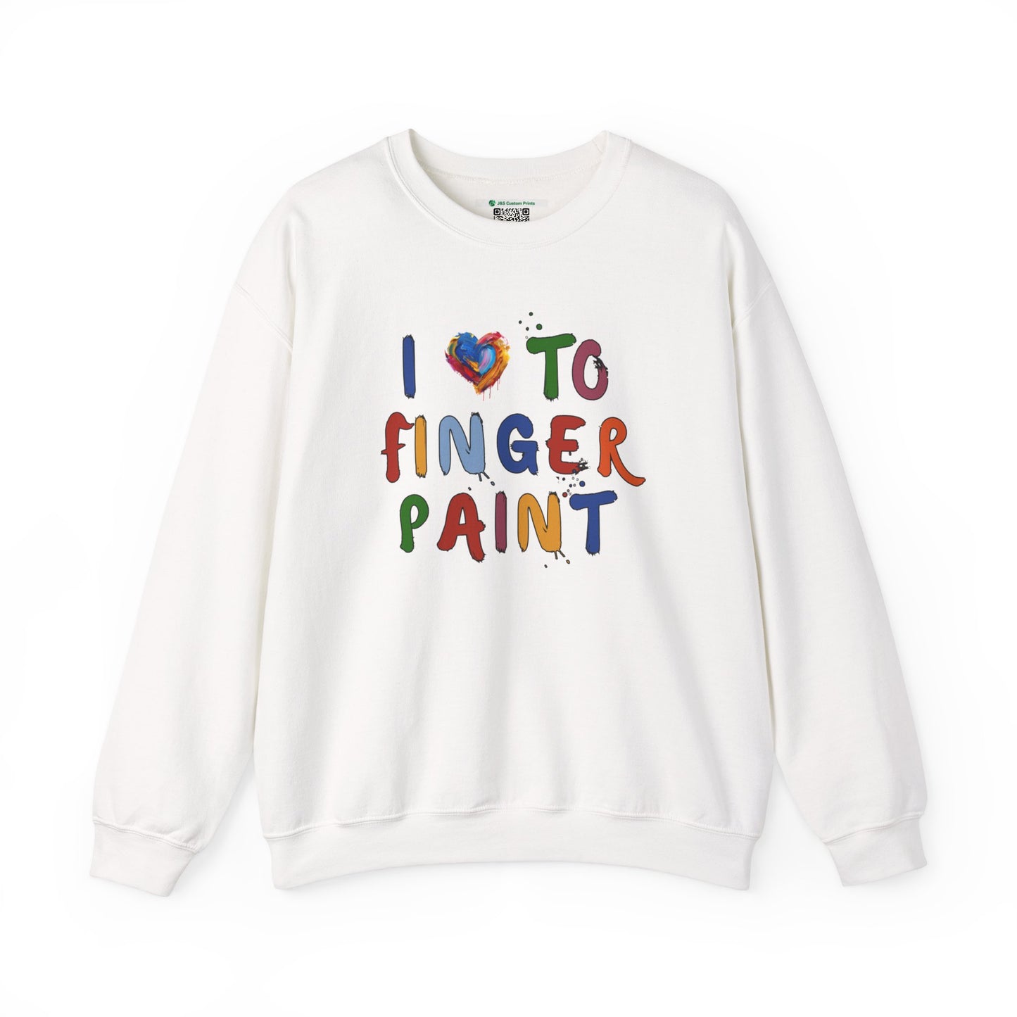 Matching Couple's Set -- I Love to Fingerpaint (Adult Unisex Crewneck Sweatshirt)