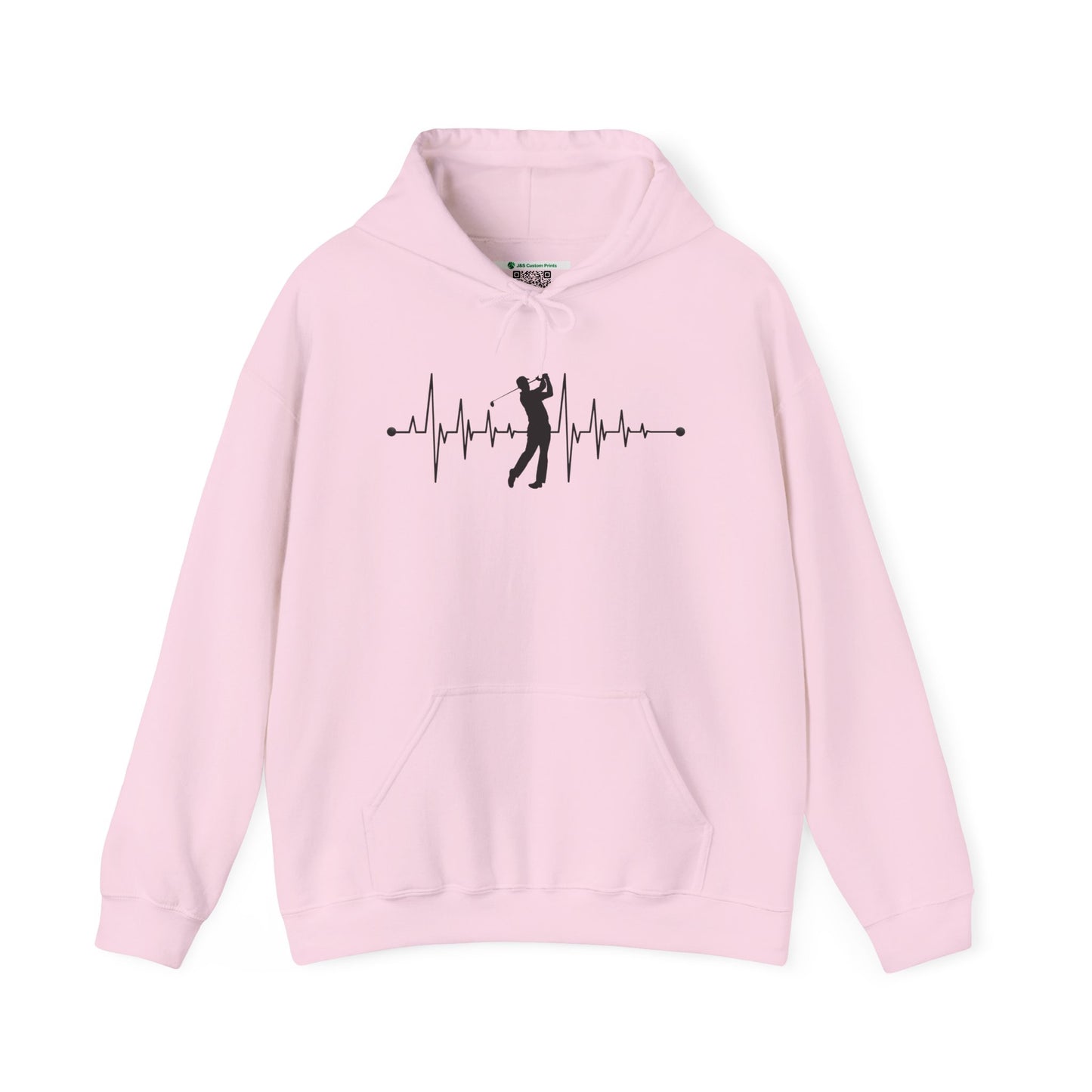 Golf Heartbeat (Adult Unisex Hooded Sweatshirt)