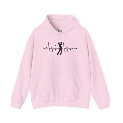 Golf Heartbeat (Adult Unisex Hooded Sweatshirt)