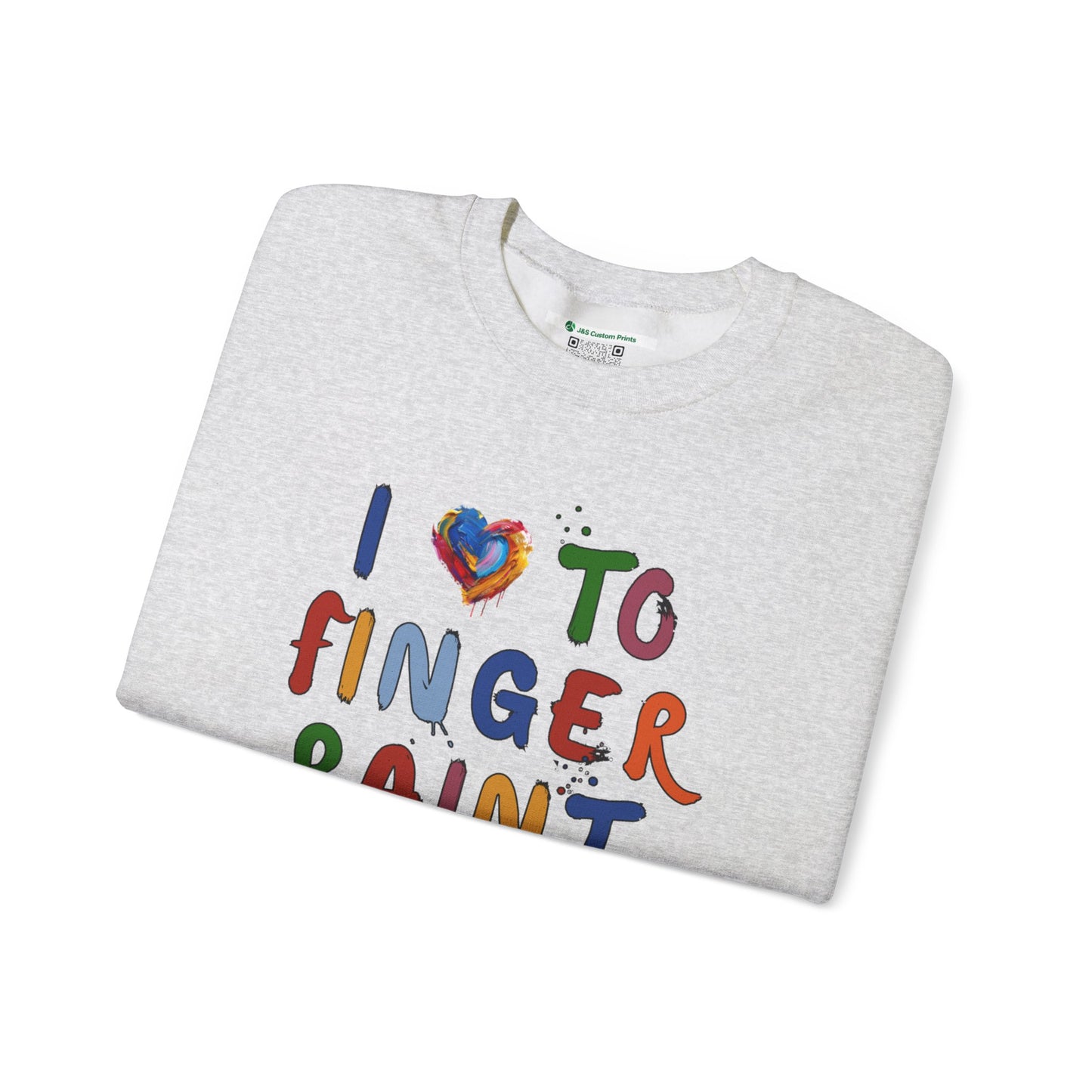 Matching Couple's Set -- I Love to Fingerpaint (Adult Unisex Crewneck Sweatshirt)