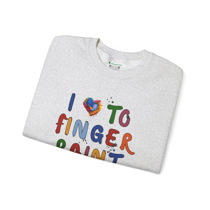 Matching Couple's Set -- I Love to Fingerpaint (Adult Unisex Crewneck Sweatshirt)