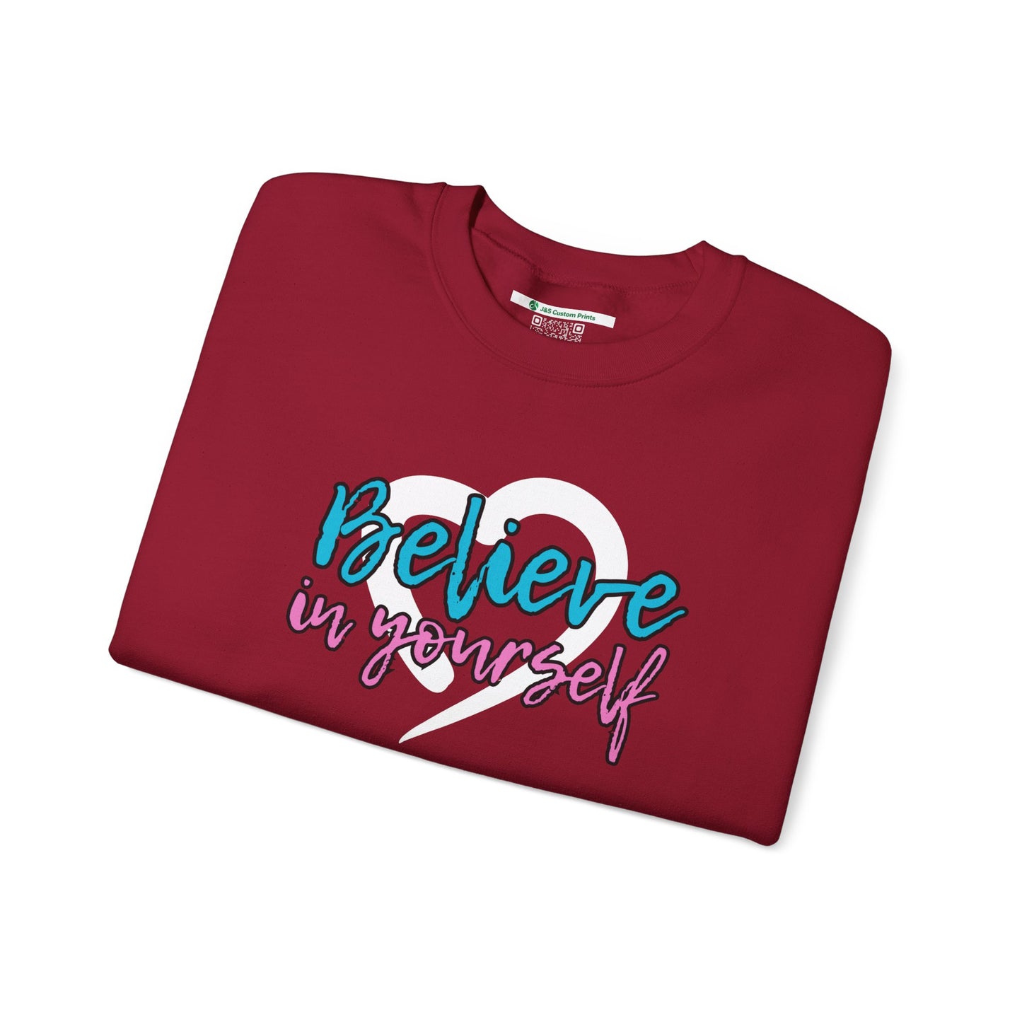 Believe In Yourself -- Blue/Pink (Adult Unisex Crewneck Sweatshirt)