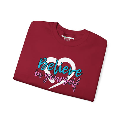 Believe In Yourself -- Blue/Pink (Adult Unisex Crewneck Sweatshirt)